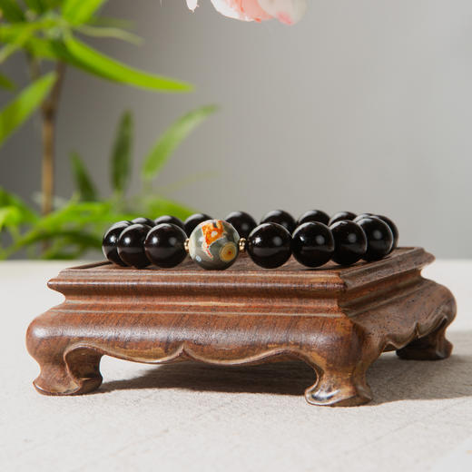 海洋碧玉清代檀香紫檀家具老料制手串直径1.2cm 商品图1