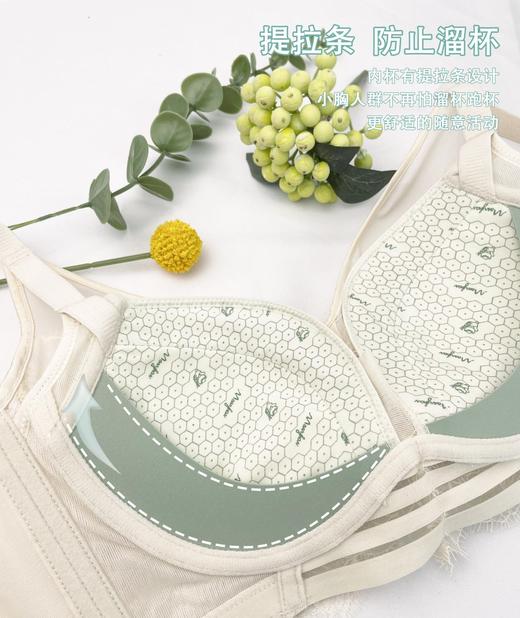 新上荷花美罩系列小胸聚拢舒适调整型 云感棉透气文胸 商品图3