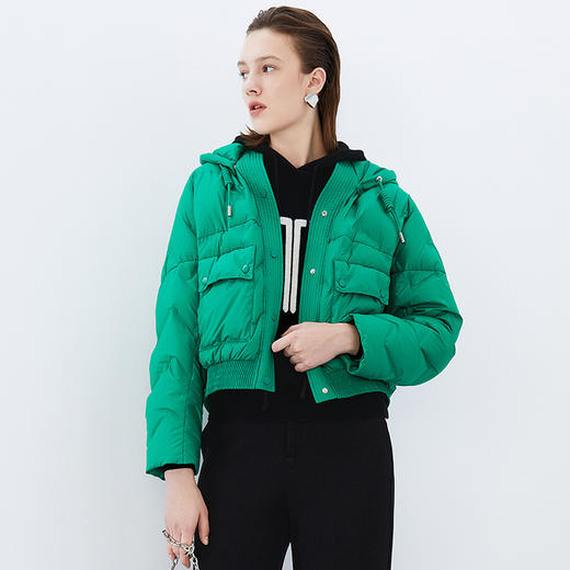 EITIE爱特爱冬季新款时尚连帽短款羽绒服外套7611314 商品图2