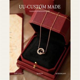 Cartier卡地亚双环项链，*德国进口s925纯银材质电镀厚金！（XTY）