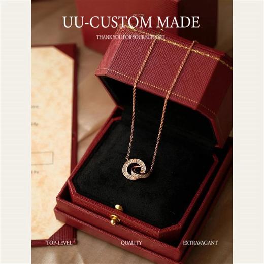 Cartier卡地亚双环项链，*德国进口s925纯银材质电镀厚金！（XTY） 商品图0