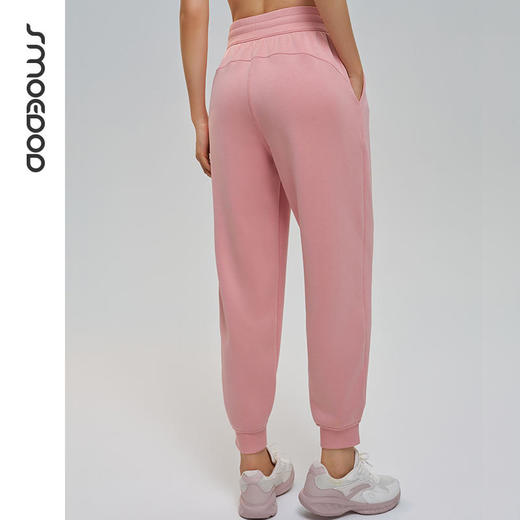 2024秋冬款SMOEDOD/水沐伊朵空气感束脚松紧腰运动卫裤雾状感抗起球显瘦6607 商品图2