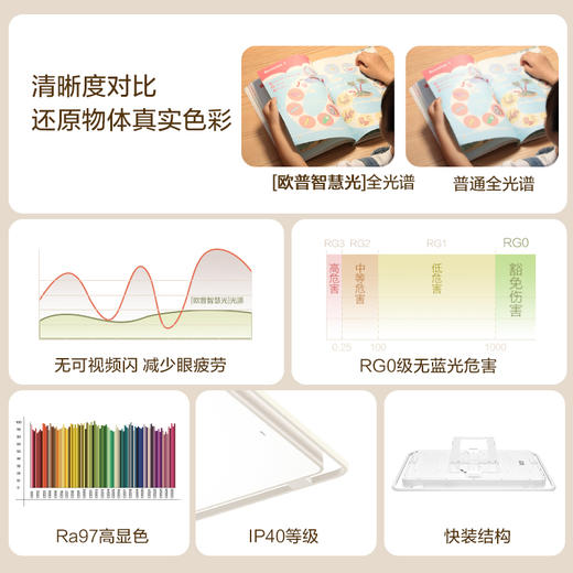 欧普（OPPLE）悦心·1m大尺寸LED全光谱护眼灯具饰客厅卧室吸顶灯 商品图2
