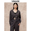 VIMAGE纬漫纪时尚双头拉链休闲连帽卫衣秋季新款V2203808 商品缩略图5