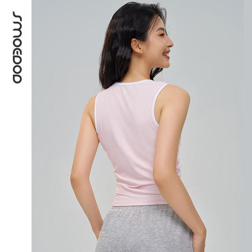 2024秋冬款SMOEDOD/水沐伊朵瑜伽背心女美式圆领高街时尚修身显瘦百搭50157 商品图3