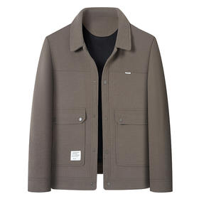 【特大码】【新款DGD】大依优型大码毛呢翻领夹克外套休闲胖子大码男休闲宽松加肥加大上衣