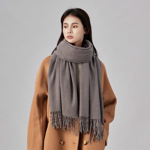 纯色仿羊绒围巾女高级感冬季多色百搭围脖时尚加厚男流苏披肩新款爆款小红书同款 商品图1