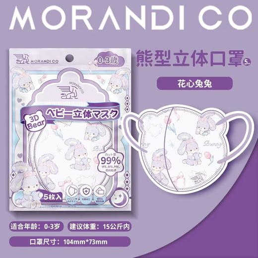 跨境-日本MorandiCo莫兰迪儿童3d口罩（5枚）-两种规格） 商品图4