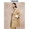 VIMAGE纬漫纪冬季新款直筒宽松翻领中长款风衣外套V2204805 商品缩略图1