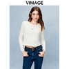 VIMAGE纬漫纪秋季新款个性设计感修身显瘦短款T恤上衣V2213823 商品缩略图0