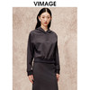 VIMAGE纬漫纪秋季新款时尚显瘦百搭纯色简约休闲宽松连帽卫衣V2213824 商品缩略图2