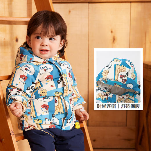 巴拉巴拉宝宝羽绒服男童童装婴儿秋冬外套保暖印花满印可爱萌趣潮 商品图3