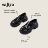Safiya/索菲娅2024秋学院风漆皮圆头百搭粗跟厚底英伦星钻小皮鞋 SF43112073 商品缩略图0