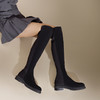 千百度低跟弹力靴显瘦袜靴女冬季时尚过膝瘦瘦靴高筒长靴A24539510 商品缩略图4