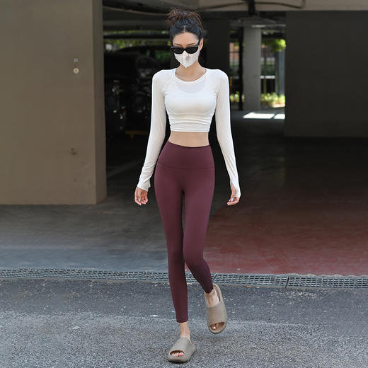 Beemen瑜伽服女短款上衣露脐速干专业跑步训练户外健身运动长袖夏 商品图4