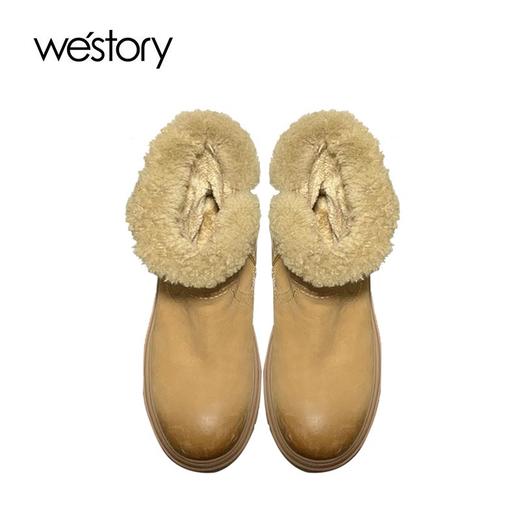 westory2024年春季新款羊毛内里橡胶防滑大底保暖毛毛短靴W24DS83921 商品图2
