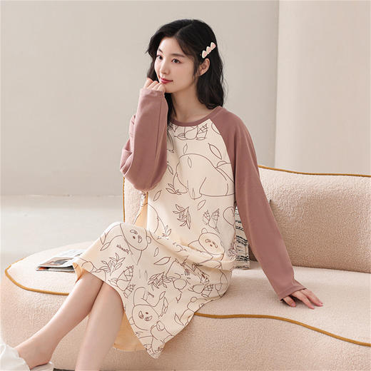 康妮雅女式长袖睡裙 商品图2