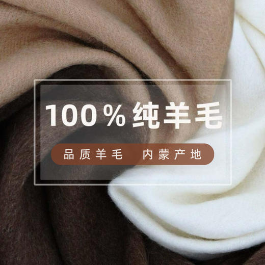纯色100%羊毛围巾女冬季高级感百搭冬款加厚围脖男披肩新款爆款小红书同款 商品图2