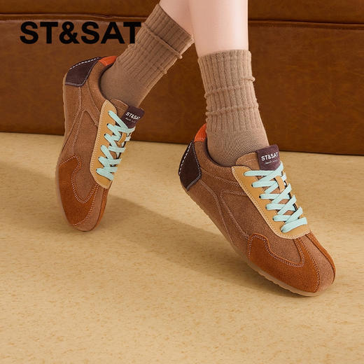 星期六复古撞色百搭平底德训鞋SSC3112CAC 商品图4