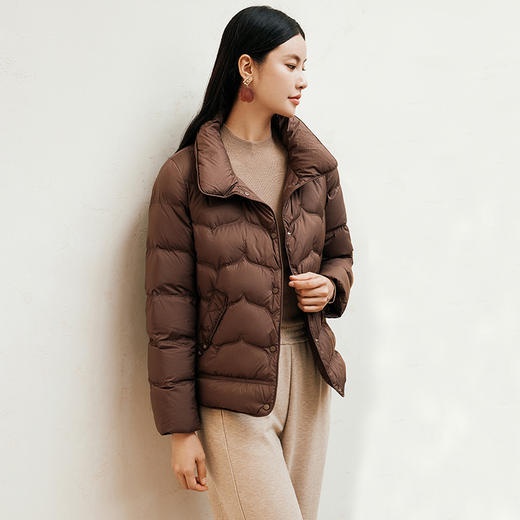 玳莎中式立领羽绒服秋冬女士时尚小个子白鸭绒外套2024年新款  ED41309 商品图1
