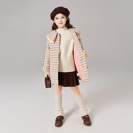 笛莎Deesha 童装女童大衣2024冬季新款中童大衣外套上衣 商品图2