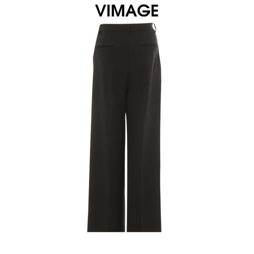 VIMAGE纬漫纪冬季新款高腰直筒黑色显瘦百搭西装休闲裤V2205810 商品图1
