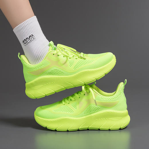 春季新款飞织运动鞋女情侣款百搭厚底休闲透气跑步鞋小白鞋新款爆款小红书同款 商品图1