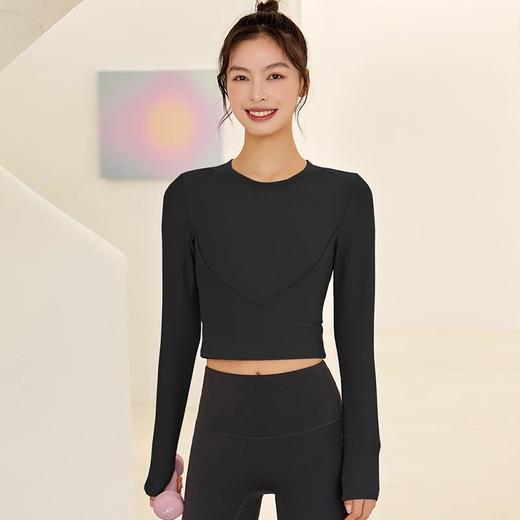 Neverme长袖瑜伽服T恤|及腰短款，拉高腰线 商品图3