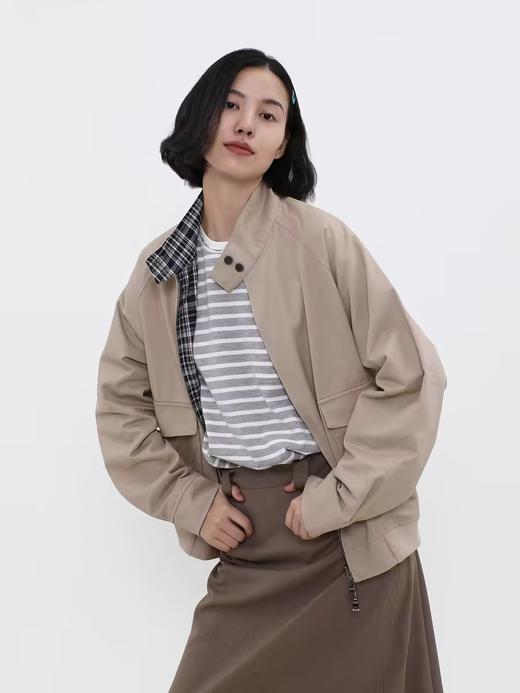 LIVINGTOWN/LT双面可穿哈灵顿格纹外套 商品图3