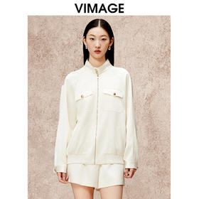 VIMAGE纬漫纪秋季新款时尚拉链宽松休闲外套V2203839
