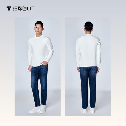 拇指白小T热力全绒拼接长袖T恤无限系列 商品图1