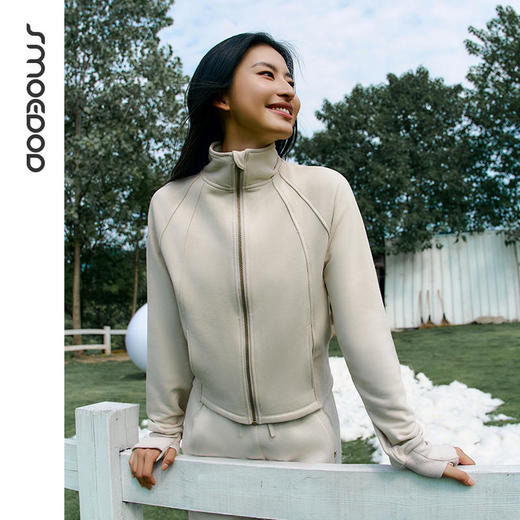 2024秋冬款SMOEDOD/水沐伊朵澳棉抓绒瑜伽外套女秋冬软糯舒适休闲保暖50117 商品图1