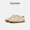 faytobe新品绒面休闲小牛皮羊皮轻盈德训鞋系带方圆头运动鞋柔美 商品缩略图0