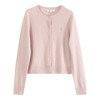 玳莎粉色圆领针织开衫女冬季简约时尚LOGO绣花羊毛衫上衣  ED33317 商品缩略图4