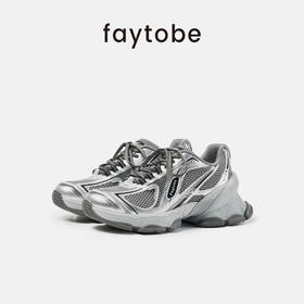 faytobe金属色超时空老爹鞋25春夏透气网面羊皮舒适运动休闲鞋