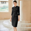 IWY/千金风套装裙子女早秋连衣裙御姐范黑色醋酸七分袖西装裙Q1185 商品缩略图0