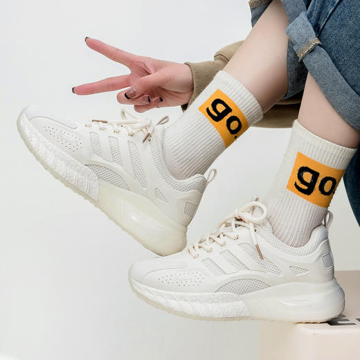 男女同款运动鞋爆米花底小白鞋女休闲透气软底跑步健身鞋子新款爆款小红书同款 商品图1