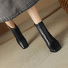 阿么手工女鞋2024冬季新款高跟切尔西靴英伦风拼接雅丹风短靴6CM 商品缩略图4
