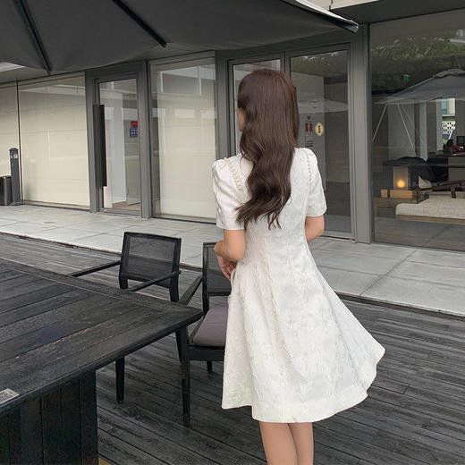 [奢姿轻奢系列]大码女装2025夏季钉珠时尚裙子胖妹妹提花连衣裙8942860095【1】 商品图3