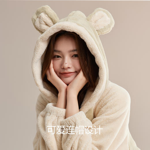 美季美优女士贵妃绒睡袍套装 商品图3