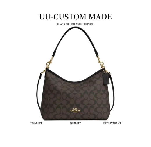 COACH蔻驰 Laurel 31 通勤大容量可拆卸肩带标志性涂层帆布和光滑皮革 流浪包腋下包单肩斜挎手提包（CB） 商品图0