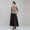 绽放旅行女装650朵/花苞裙设计感拼接直筒百搭咖啡色针织半身长裙 商品缩略图1