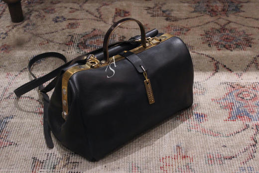 Munoz Vrandecic  黑色中号铜柄医生包 商品图12