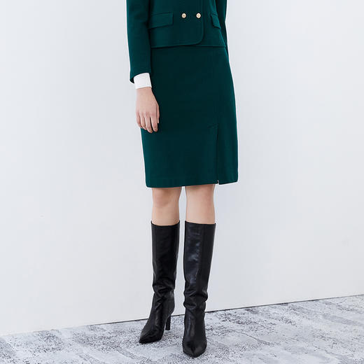 EITIE爱特爱冬季新款通勤显瘦高腰气质优雅包臀半身裙女裙7606313 商品图2