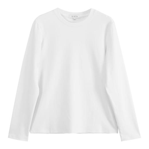 玳莎长袖圆领白T恤女2024年秋冬新款百搭基础款正肩显瘦内搭上衣  ED32303 商品图4