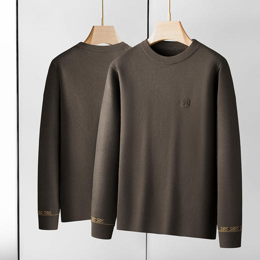 【舒适】【加绒半高领】【新款DDS】大依优型大码男装羊毛衫绵羊毛针织衫打底线衣套头纯色上衣男士胖子 商品图4