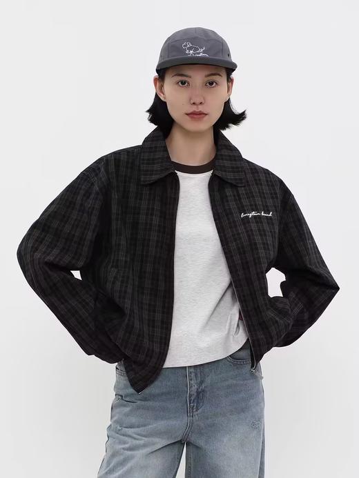 LIVINGTOWN/LT格纹哈灵顿刺绣夹克 商品图3