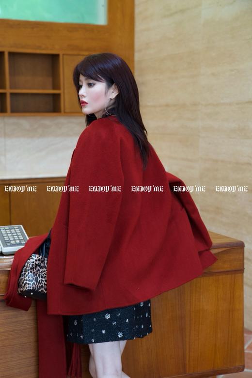 【门店同款】ENJOY冬季柔韧与共玫瑰之吻围巾大衣 159495949 商品图2