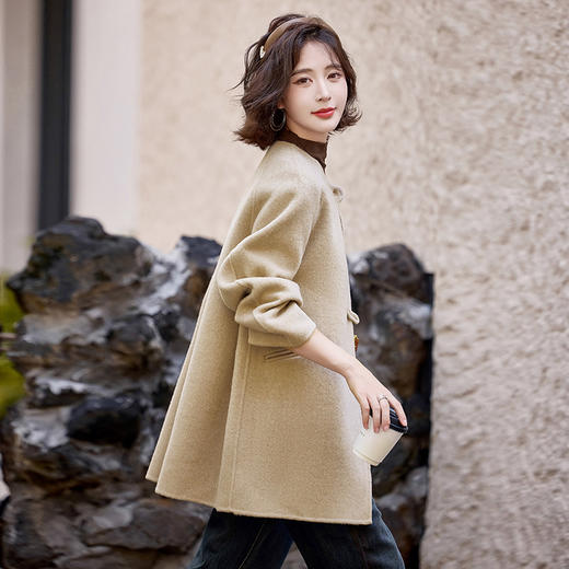 双面呢羊毛大衣，气质名媛时尚围巾外套HR-ZYQQ26 商品图1