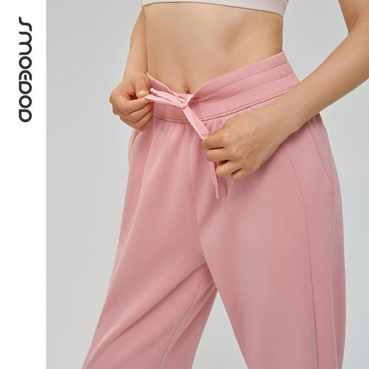 2024秋冬款SMOEDOD/水沐伊朵空气感束脚松紧腰运动卫裤雾状感抗起球显瘦6607 商品图4